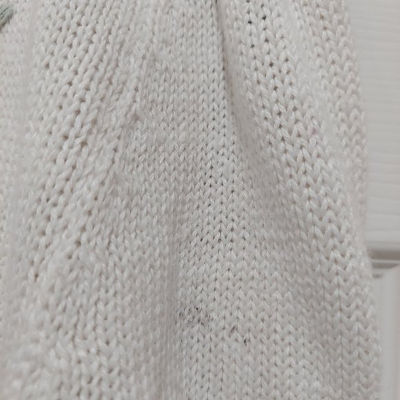 Pastel Floral Embroidered Cardigan with Pearl Buttons and Puff Sleeves Large - Picture 7 of 9